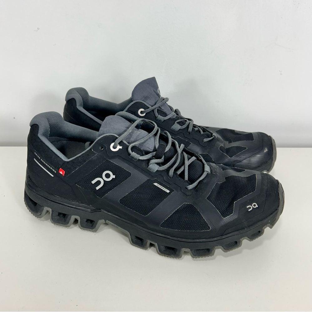 On Running Women's Black and Dark Gray Trail Sneakers